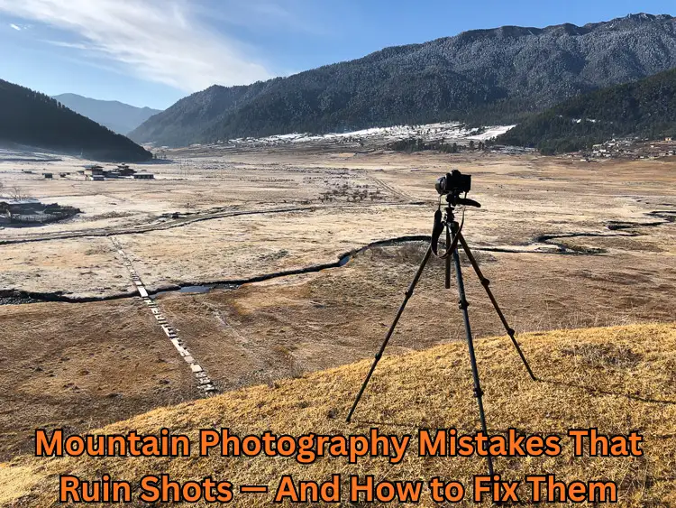 Sharp mountain landscape photography tips for beginners — clear reflection of snowy peaks in a calm lake.