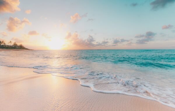 Couple enjoying double honeymoon beach getaway