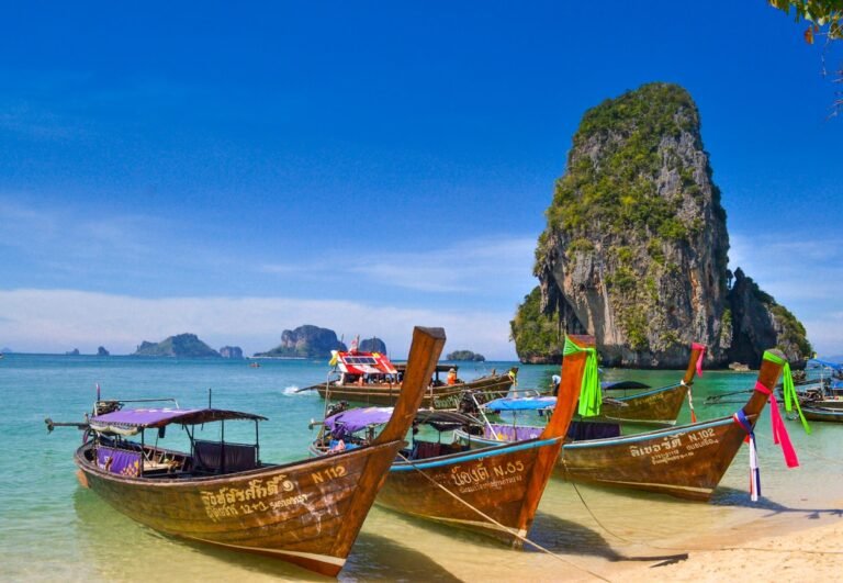 Couple on romantic beach getaway in Thailand